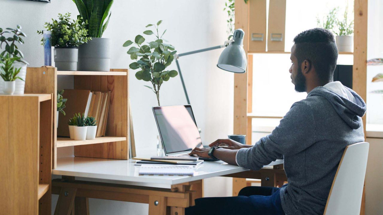 Man working on his laptop