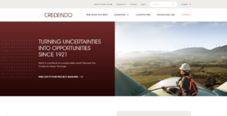 screenshot of credendo website