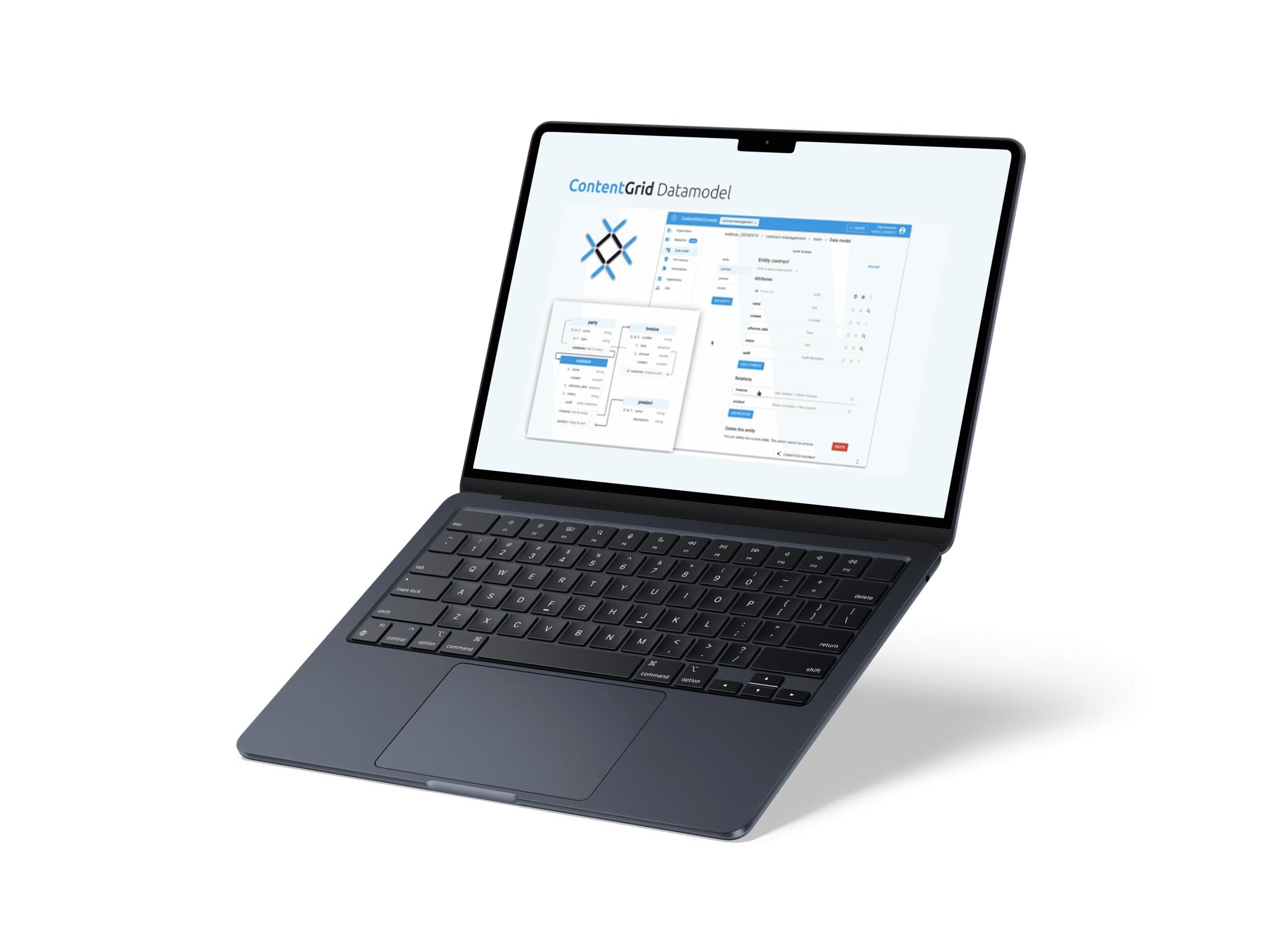 Laptop with contentGrid screen