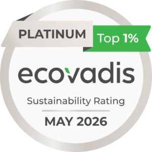 AMEXIO_ECOVADIS_Badge Platinum (05.2026) Badge platinum top 1% Sustainability rating may 2026
