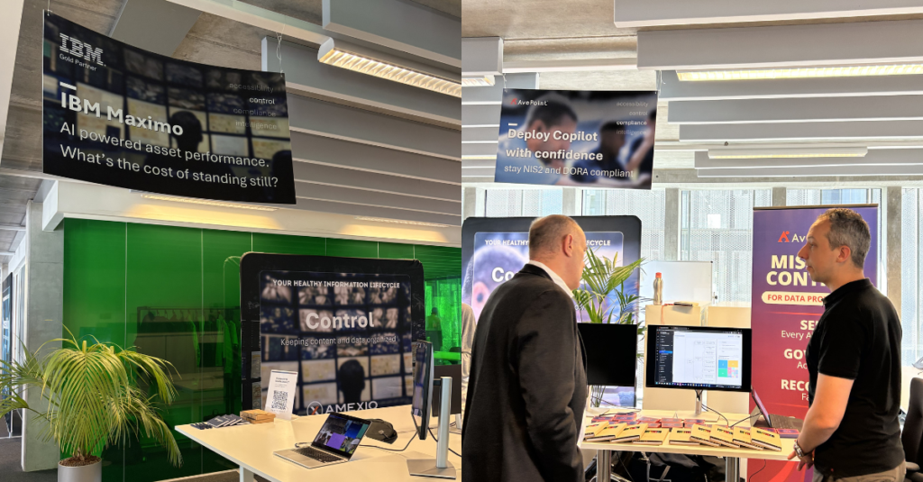 IBM and AvePoint booths at the xDay event Belgium 2026